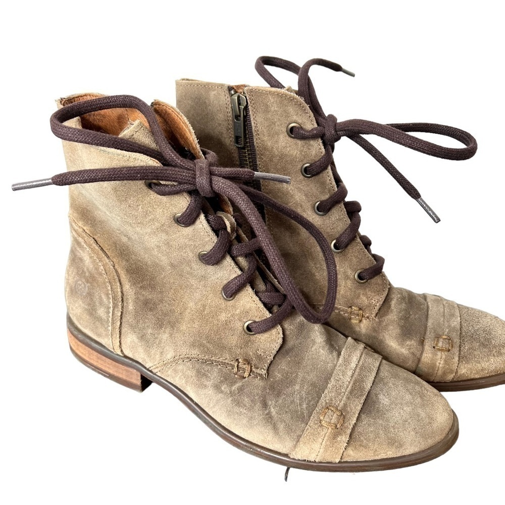 Born Women's Dunay Brown Distressed Suede High Top Lace Up Boot Size 6 Women’s - Picture 3 of 17